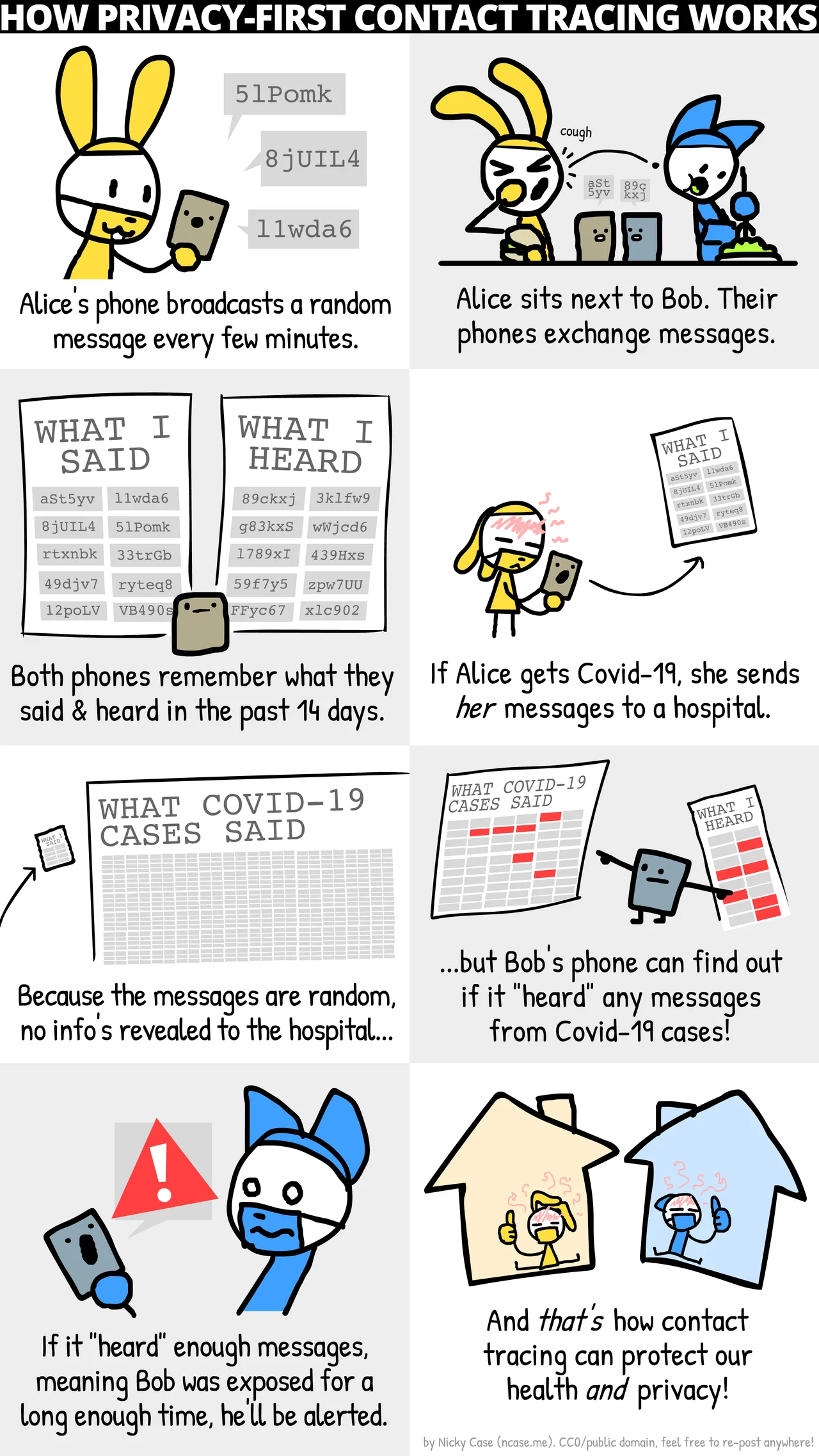 Explication graphique de l'application de contact tracing